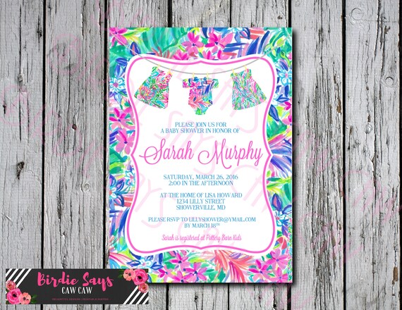 lilly pulitzer baby shower invitations
