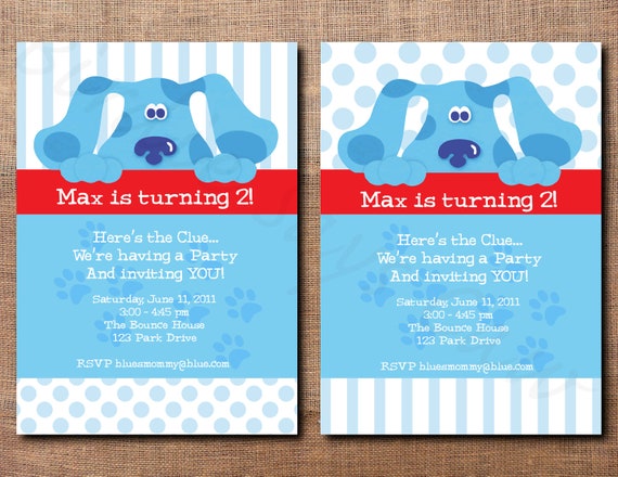 Custom Printable Blues Clues Birthday Invitation Il_570xn