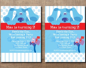 Custom Printable Blues Clues Birthday Invitation