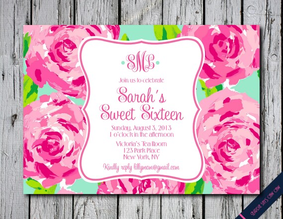 lilly pulitzer baby shower invitations