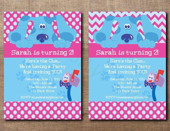 Custom Printable Blues Clues Birthday Invitation Il_570xn