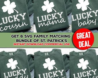 Lucky Family St Patrick's Day SVG Bundle, Matching Shirt Designs (Digital Download