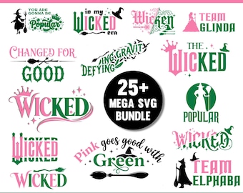 Wicked Movie SVG Bundle, Witch Designs, Cricut Silhouette (Digital Download)