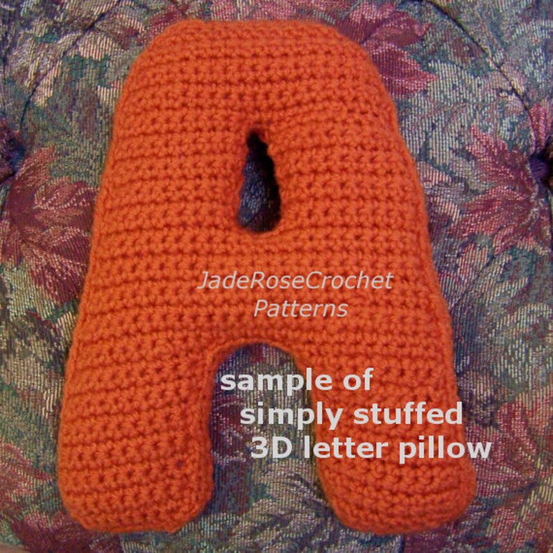 Crochet Letter B Pattern 3D Pillows 5 Sizes Appliques Etsy