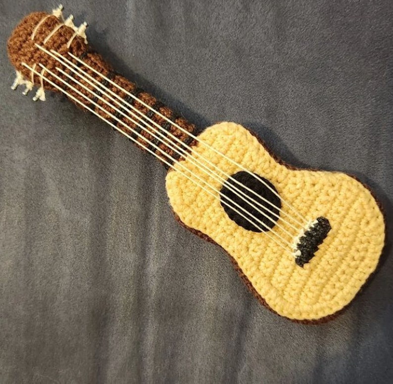 Ukulele Crochet Pattern, Guitar Crochet Pattern, Life SIze Concert Ukulele, Crochet Acoustic Guitar Pillow, PDF5300 image 6