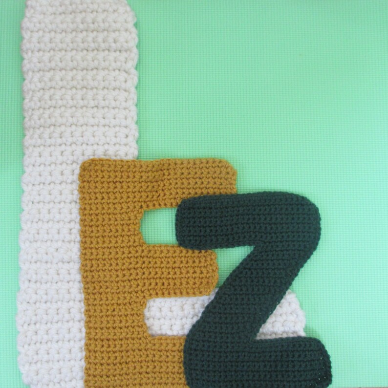 Crochet Letters Patterns U 3D Accent Pillow Alphabet Applique in 5 Sizes image 5