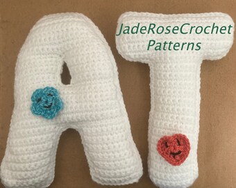 Crochet Appliques Pattern, 7 Applique Crochet Patterns for Block Alphabet Letters, Applique Patterns for Crochet Projects, PDF309