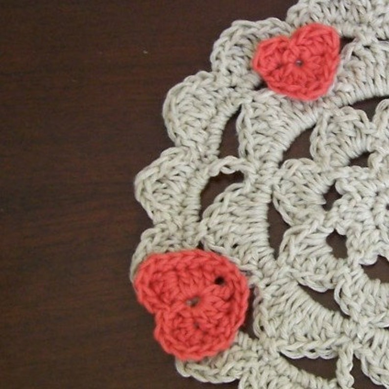 Crocheted Doily Pattern, Crochet Pattern Decor, Crochet Heart Doily, Crochet Heart Decor, PDF507 image 3