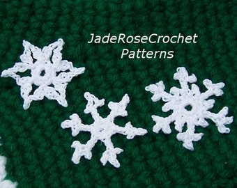 Crochet Snowflakes Patterns, Six Crochet Ornaments Pattern, 3 inch Crochet Snowflake Applique, Crochet Snowflake Earrings Pattern, PDF700/4