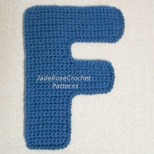 Crochet Letters Patterns F 3D Pillow, Crochet Letter F Applique Pattern, Decorative Accent Pillows in 5 sizes image 1