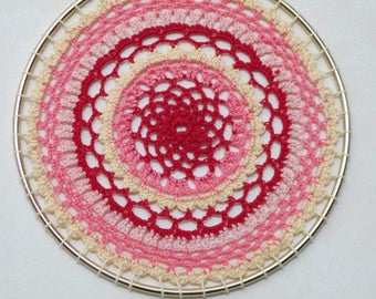 Padrão de crochê de arte de parede de mandala, mandala de crochê de apanhador de sonhos, decoração de ioga, mandala de meditação, espiritual, arte de parede, PDF707