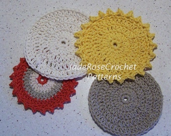 Large Crochet Coaster Pattern,Crochet Mug Rugs Pattern,Crochet Pattern Home Decor, Shower Favors Pattern, Bridal Shower Gift, Sun, PDF508