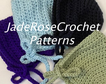 Crochet Baby Bonnet Pattern, Newborn to 4 Months (PDF Pattern)
