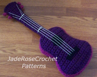 Ukulele Crochet Pattern, Guitar Crochet Pattern, Life SIze Concert Ukulele, Crochet Acoustic Guitar Pillow, PDF5300