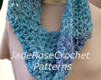 Crochet Scarf Pattern, Quick Crochet Scarf, Easy Cowl Pattern, Infinity Scarf Pattern, with Mobius Scarf Pattern, PDF219