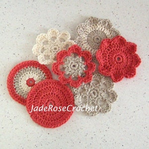 Crochet Coaster Pattern, Mandala Coaster Crochet Pattern, Flowers Coaster Crochet Pattern, Easy Coasters, Plus Bonus Round Coaster PDF506