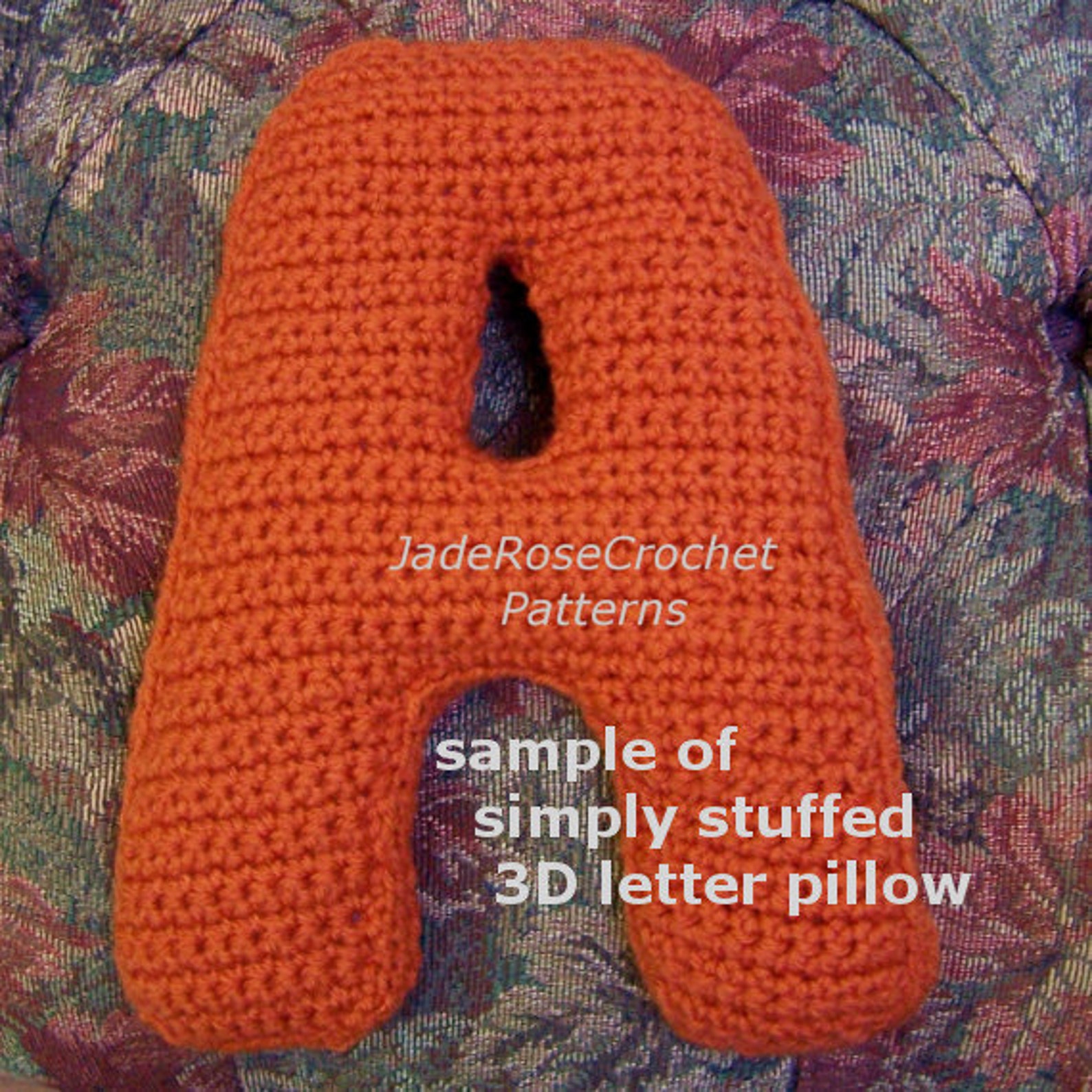 Crochet Letter A 3D Pillow Pattern Three Styles in 5 Sizes Etsy