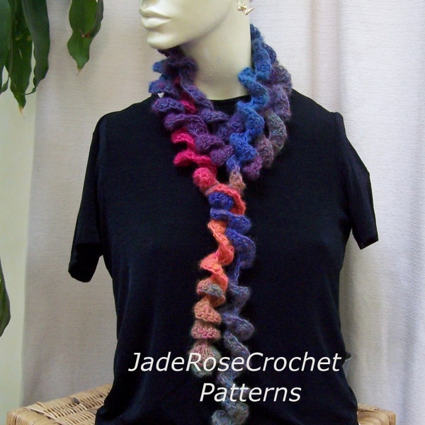 Skinny Scarf Crochet Pattern, Spiral Crochet Pattern, Lariat Crochet Pattern,  Boa Skinny Scarf Pattern PDF223