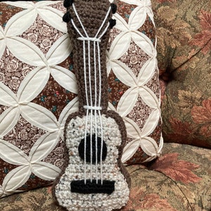 Ukulele Crochet Pattern, Guitar Crochet Pattern, Life SIze Concert Ukulele, Crochet Acoustic Guitar Pillow, PDF5300 image 3