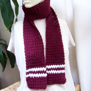 Crochet Scarf Pattern, Easy Striped Scarf, Unisex Scarf Pattern, Team Scarf, Team Colors PDF216 image 2