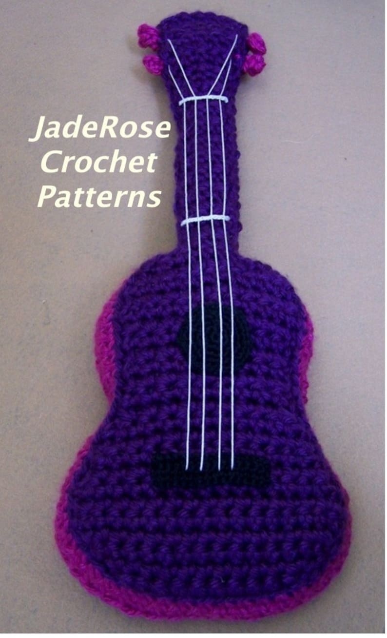 Ukulele Crochet Pattern, Guitar Crochet Pattern, Life SIze Concert Ukulele, Crochet Acoustic Guitar Pillow, PDF5300 image 5