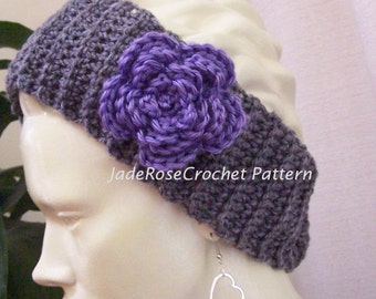 Stirnband Häkelanleitung, Stirnband Häkelmuster, Blumen Stirnband Häkelanleitung, Ohrwärmer Muster, Ohrenwärmer Muster, PDF203