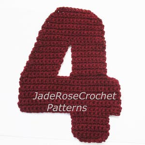 Oreiller au crochet numéro 4, appliqué numérique, coussins décoratifs 3D, décoration d'intérieur numéro 4, en 5 tailles