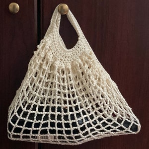 French Market Bag Crochet Pattern, Medium, Small, Bottle Cradle Crochet Pattern, Net Market Bags, Sling Bag for Seniors, Disabled PDF 522 image 4