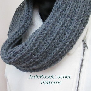 Crochet Scarf Pattern, Crochet Cowl Pattern, Crochet Infinity Scarf Pattern, Knit Look Crochet Scarf Pattern, PDF243