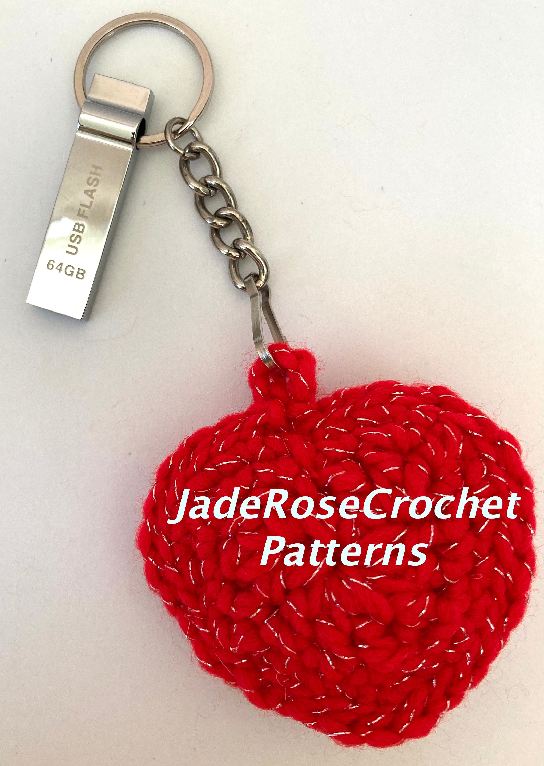 Crochet Heart Pattern, Stuffed Heart, Plus 3 Heart Appliques, Three