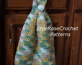 Patrón de paño de cocina colgante de crochet, ecológico, patrón de paño de cocina colgante de rayas, regalo para baby shower, PDF 504