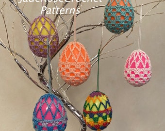 Hanging Easter Egg Ornament Crochet Pattern, Crochet Pattern for Egg Covers for Hanging Plastic Eggs PDF713