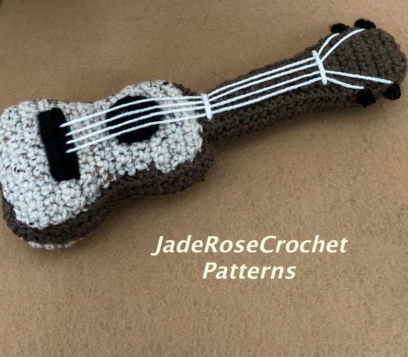 Ukulele Crochet Pattern, Guitar Crochet Pattern, Life SIze Concert Ukulele, Crochet Acoustic Guitar Pillow, PDF5300 image 4