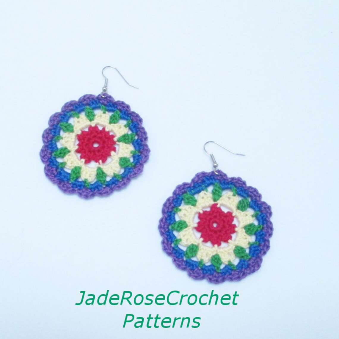 Crochet Pattern Mandala Earrings Chakra Earrings Crochet Etsy