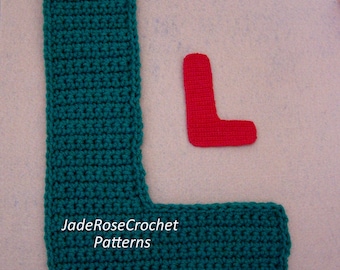 Crochet Letters Patterns L 3D Accent Pillows and Appliques in 5 Sizes