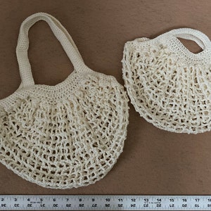 French Market Bag Crochet Pattern, Medium, Small, Bottle Cradle Crochet Pattern, Net Market Bags, Sling Bag for Seniors, Disabled PDF 522 image 2