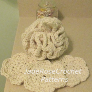 Crochet Bath Pouf Pattern, Crochet Flower Exfoliator Pattern, Crochet Spa Patterns, Crochet Exfoliator Pattern, PDF517