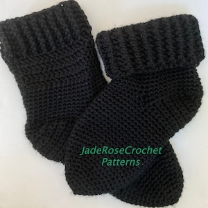 Crochet Slippers 2 styles Pattern, Slipper Sock Crochet Patters, Short Slipper, Slipper with Fold Down Cuff PDF752