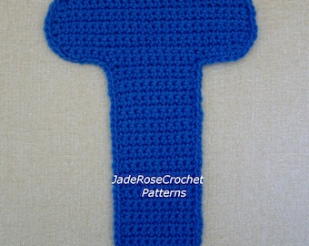 Crochet Letters Patterns T  3D Accent Pillow Alphabet Applique in 5 Sizes