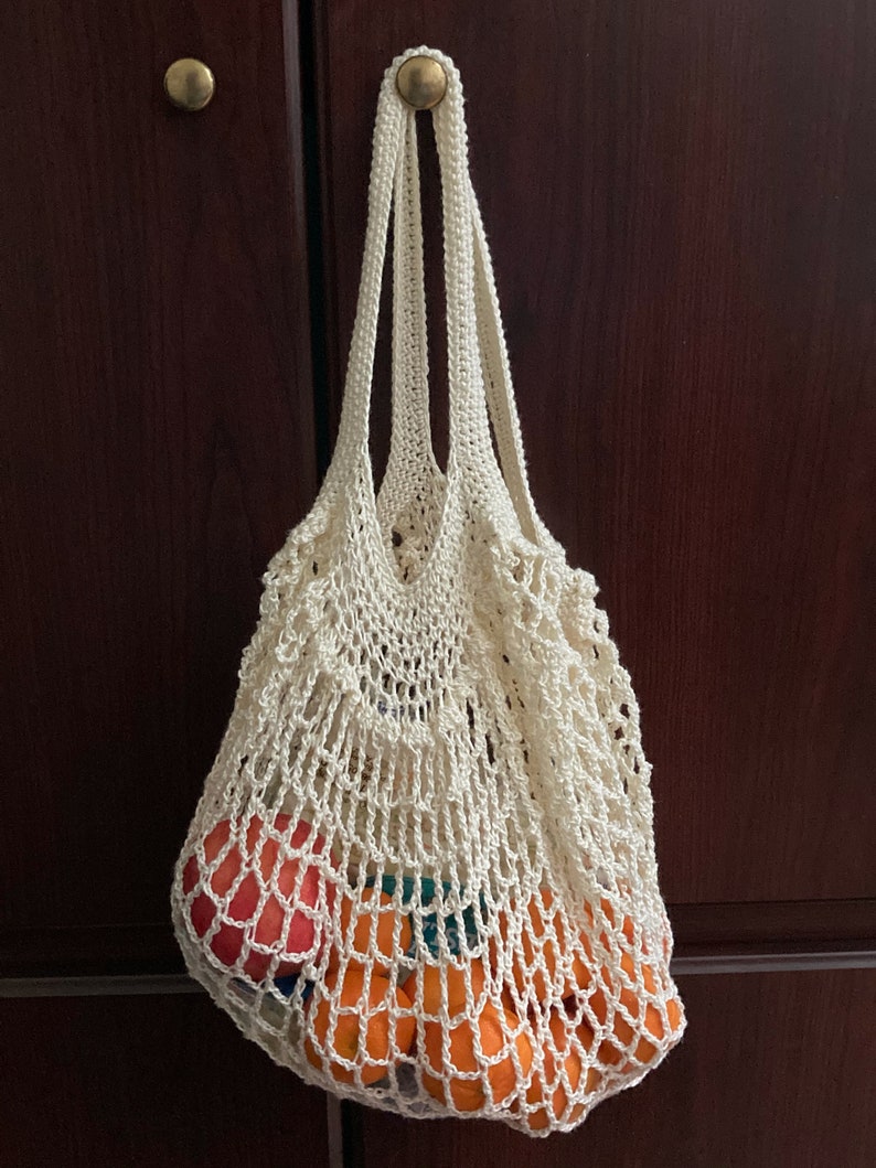 French Market Bag Crochet Pattern, Medium, Small, Bottle Cradle Crochet Pattern, Net Market Bags, Sling Bag for Seniors, Disabled PDF 522 image 3