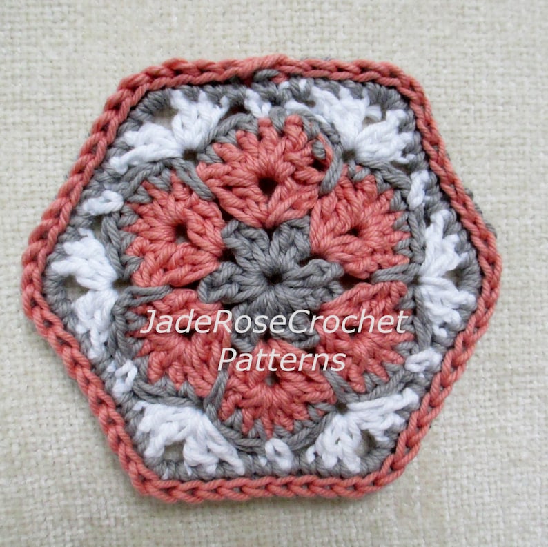 Crochet Hexagon Pattern Crochet African Flower Pattern Etsy