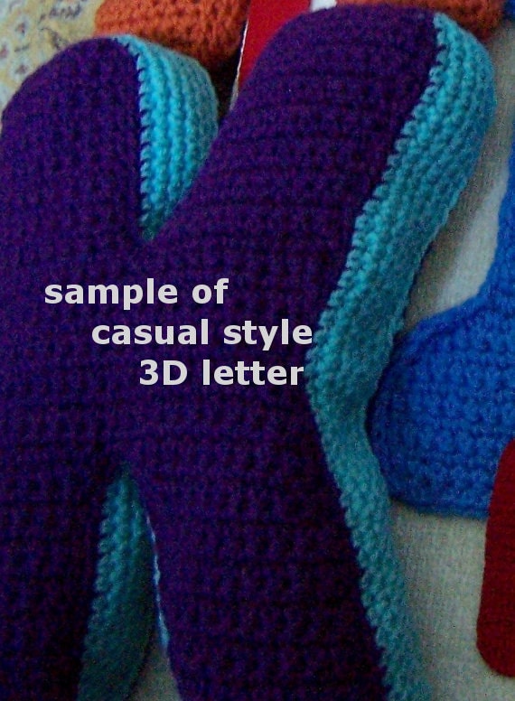 Crochet Letters Patterns H Appliques and 3D Accent Pillows in Etsy