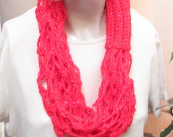 Cowl, Red Infinity Scarf, Red Cowl,  Love Knot Cowl, Gift for Her, Gift for Hostess, Free Shipping First Class CS240