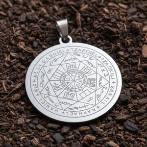 Zeven aartsengelen talismanhanger, roestvrijstalen zegels van Solomon-amulet