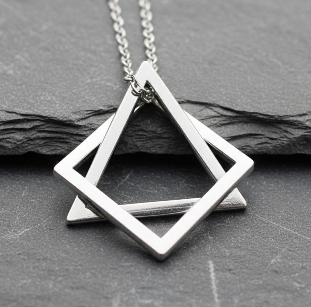 Triangular Pendants Geometric Triangle and Square Pendant, Stainless Steel Jewelry, Modern ...