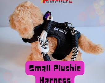 Gepersonaliseerde ESSA klein plushie-harnasvest met optioneel handvat en veiligheidsclip, kleding en accessoires voor knuffeldieren
