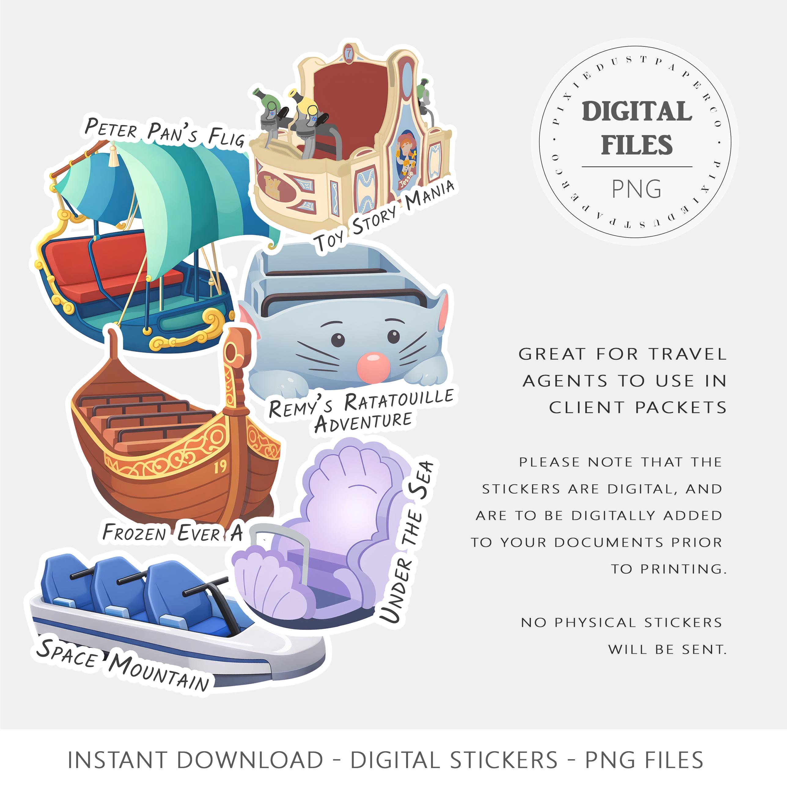 Sticker For Ride Ride Vehicle Digital Sticker Bundle for Magical Vacation Planners ...