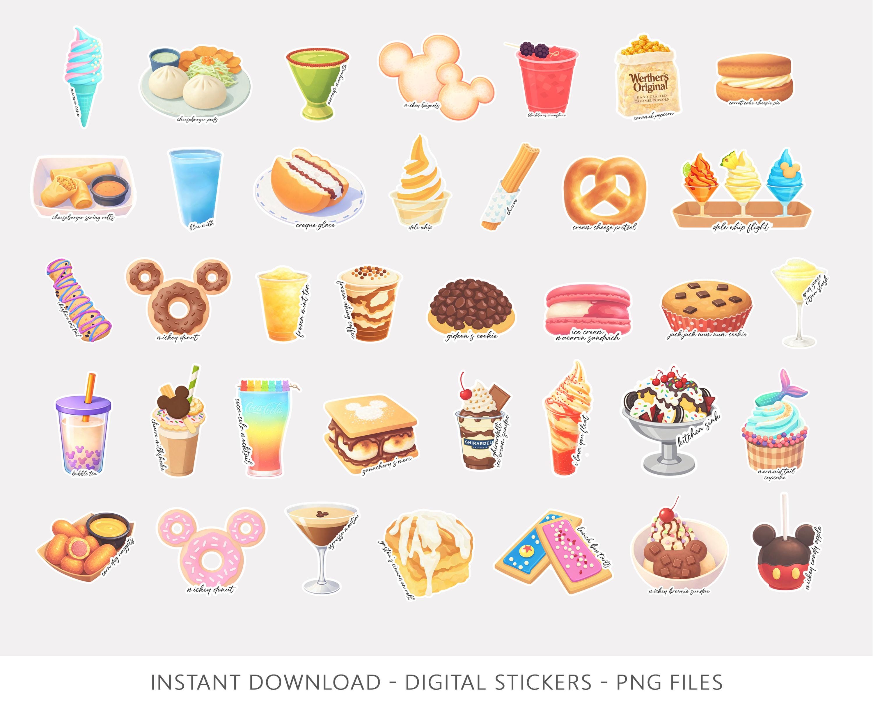 Snack & Drink Digital Sticker Bundle for Magical Vacation Planners ...