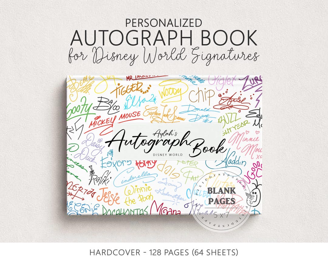 Personalized Character Autograph Book for Disney World, Meet and Greet ...