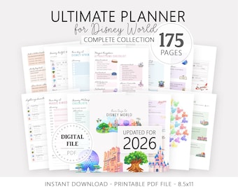 Ultimate Planner Bundle for Disney World, Family Trip to DisneyWorld, WDW Printable Vacation Planning Guide, Disney Itinerary and Checklists
